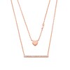 Thumbnail Image 1 of Michael Kors Love Ladies' 14ct Rose Gold-Plated Sterling Silver Double Layer Heart Necklace