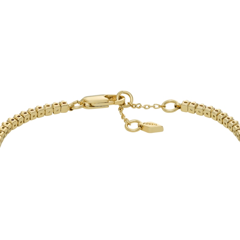 Fossil All Stacked Up Ladies' Gold-Tone Brass Tennis Chain Bracelet