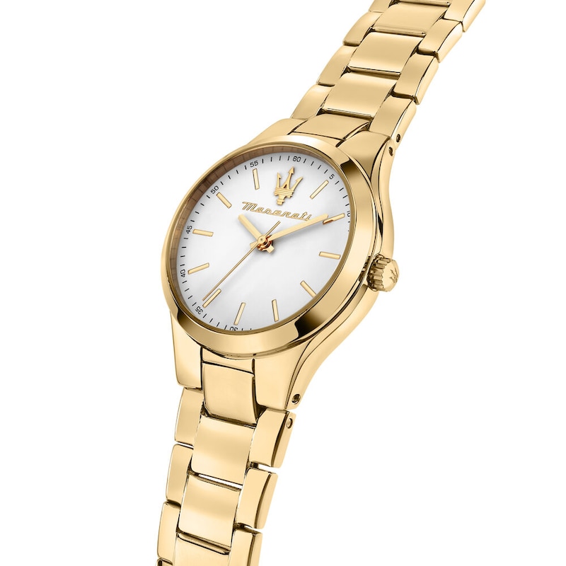 Maserati Attrazione Ladies' White Dial Gold Tone Bracelet Watch
