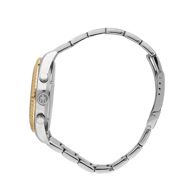 Maserati Competizione Men's Silver Chronograph Dial Two Tone Bracelet Watch