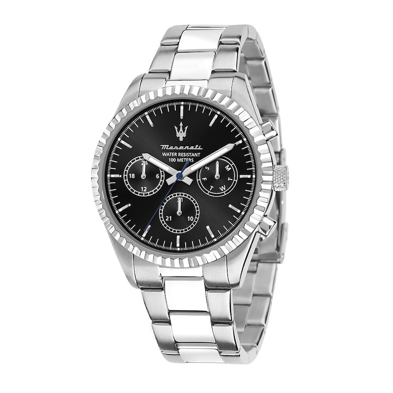 Main Image 1 of Maserati Competizione Men's Black Chronograph Dial Stainless Steel Bracelet Watch