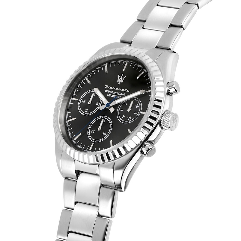 Main Image 4 of Maserati Competizione Men's Black Chronograph Dial Stainless Steel Bracelet Watch