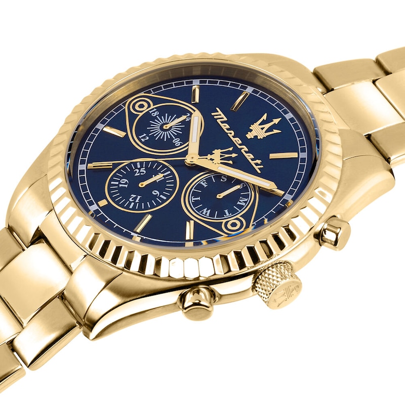 Main Image 5 of Maserati Competizione Men's Blue Chronograph Dial Gold Tone Bracelet Watch