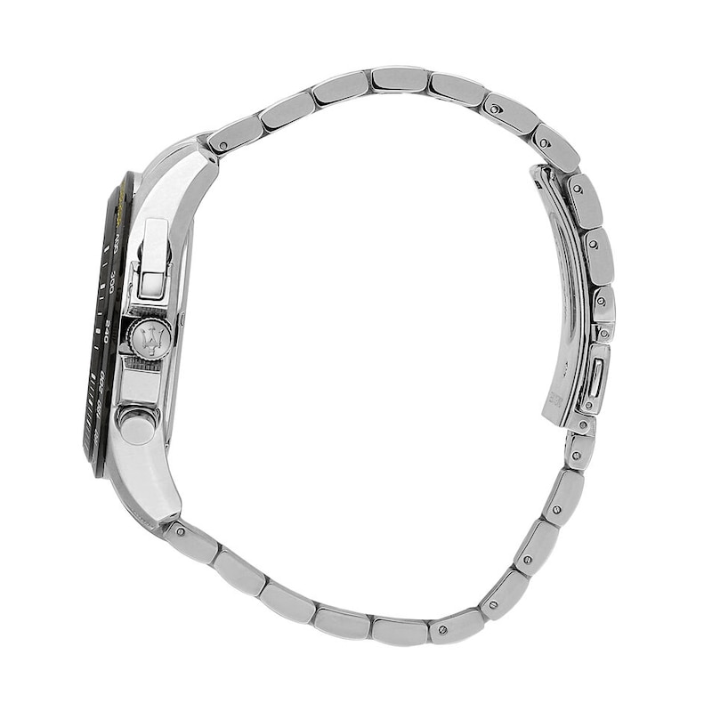 Maserati Traguardo Men's Black Chronograph Dial Stainless Steel Bracelet Watch