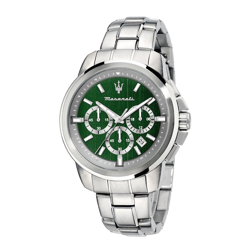 Main Image 1 of Maserati Successo Men's Green Chronograph Dial Stainless Steel Bracelet Watch