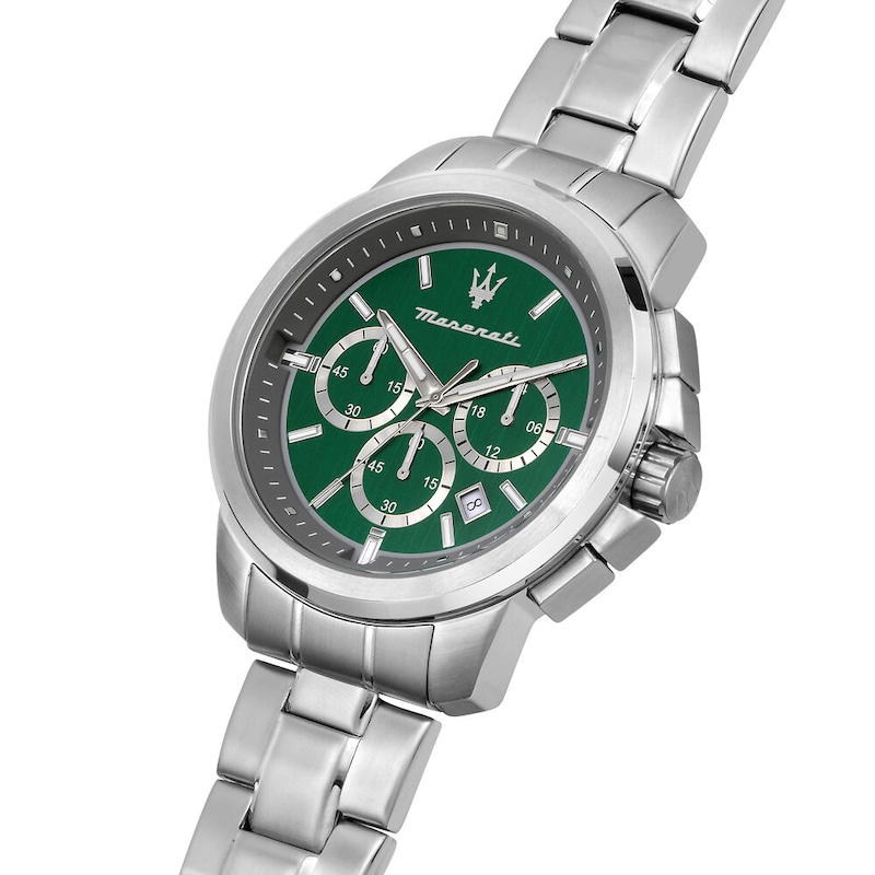 Main Image 4 of Maserati Successo Men's Green Chronograph Dial Stainless Steel Bracelet Watch