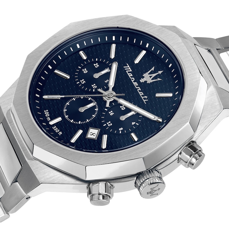 Maserati Stile Men's Blue Chronograph Dial Stainless Steel Bracelet Watch