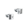 Thumbnail Image 1 of Maserati Black Enamel Logo Stripe Stainless Steel Cufflinks