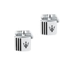 Thumbnail Image 2 of Maserati Black Enamel Logo Stripe Stainless Steel Cufflinks