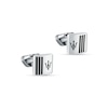 Thumbnail Image 4 of Maserati Black Enamel Logo Stripe Stainless Steel Cufflinks