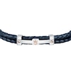Thumbnail Image 1 of Maserati Men's Plaited Stainless Steel Detail & Blue Leather Bracelet