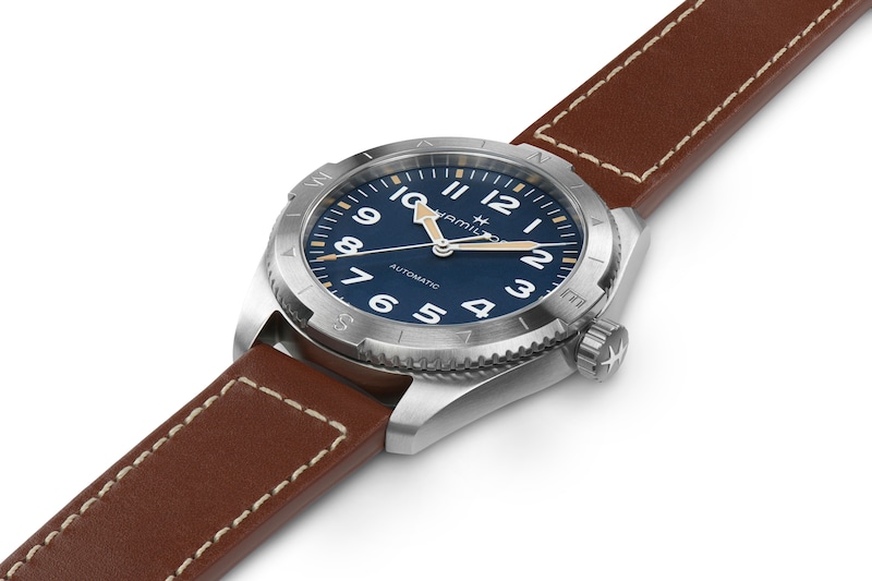 Hamilton Khaki Field Expedition Men's Blue Dial Brown Leather Strap Watch
