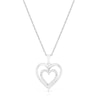 Thumbnail Image 0 of Sterling Silver Double Heart Diamond Pendant Necklace