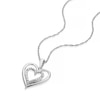 Thumbnail Image 1 of Sterling Silver Double Heart Diamond Pendant Necklace