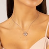 Thumbnail Image 3 of Sterling Silver Double Heart Diamond Pendant Necklace
