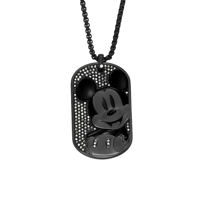 Fossil Men's Disney Special Edition Black Stainless Steel Dog Tag Necklace