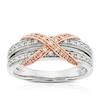 Thumbnail Image 0 of Sterling Silver & Rose Gold Plated Rose Kiss 0.33ct Diamond Eternity Ring