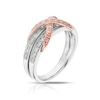 Thumbnail Image 1 of Sterling Silver & Rose Gold Plated Rose Kiss 0.33ct Diamond Eternity Ring