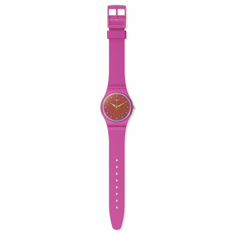 Swatch Original Gent Fuchsia Pink Silicone Strap Watch