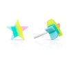 Thumbnail Image 1 of Children's Sterling Silver Pastel Striped Star Studs