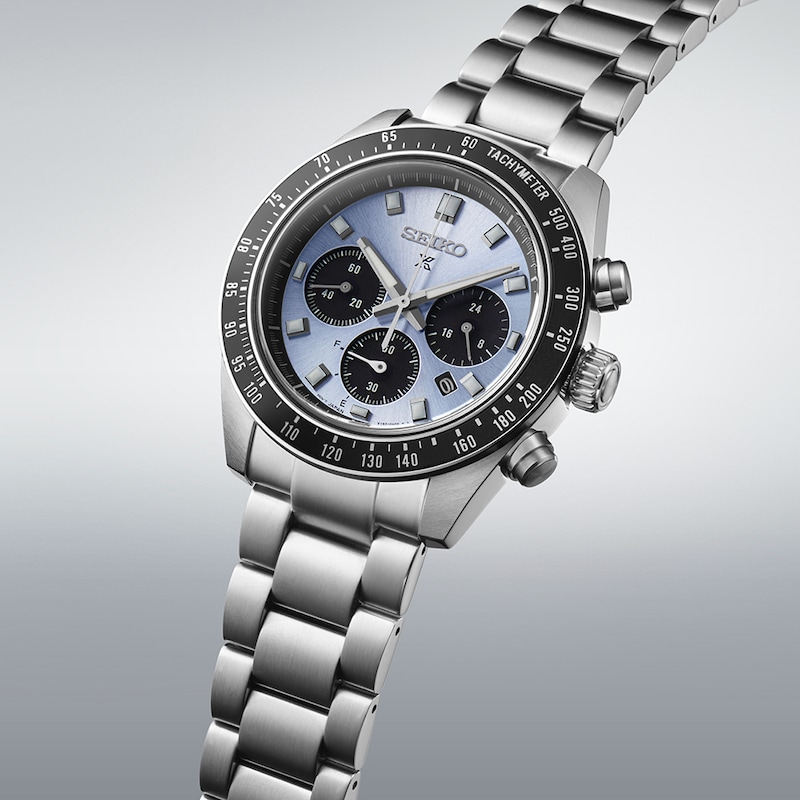 Seiko Men's Prospex 'Crystal Trophy' Blue Chronograph Dial Stainless Steel Bracelet Watch