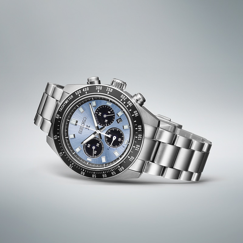 Seiko Men's Prospex 'Crystal Trophy' Blue Chronograph Dial Stainless Steel Bracelet Watch