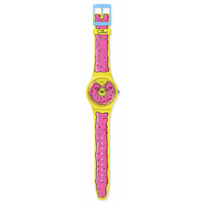 Swatch Seconds Of Sweetness 'The Simpsons' Silicone Strap Watch