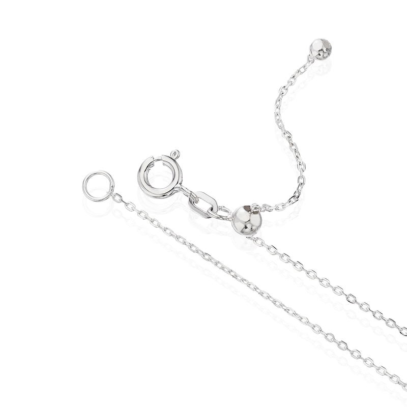 Sterling Silver CZ & Freshwater Pearl Station Drop Necklace