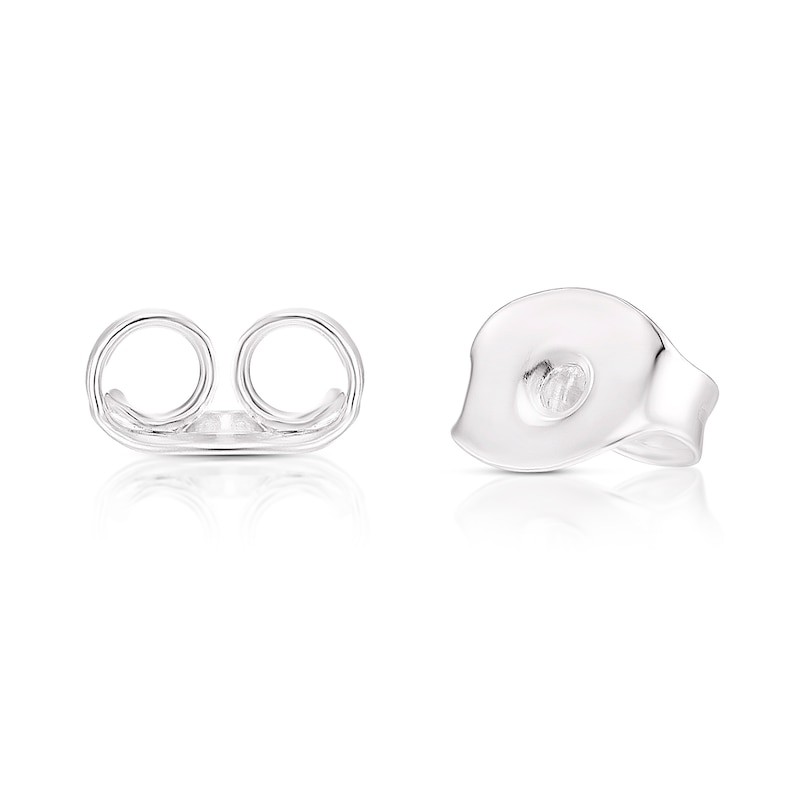 Main Image 2 of Sterling Silver Cubic Zirconia Trillion Halo Stud Earrings