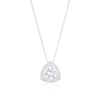 Thumbnail Image 1 of Sterling Silver Cubic Zirconia Trillion Halo Pendant Necklace