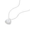 Thumbnail Image 2 of Sterling Silver Cubic Zirconia Trillion Halo Pendant Necklace