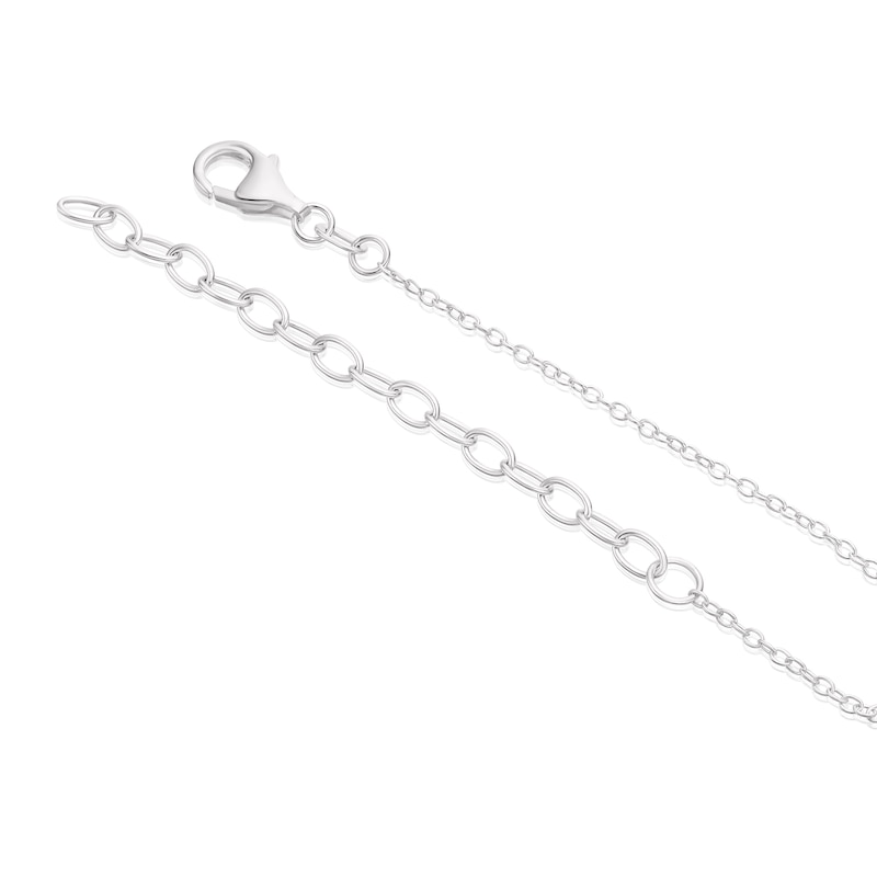 Main Image 3 of Sterling Silver Cubic Zirconia Trillion Halo Pendant Necklace