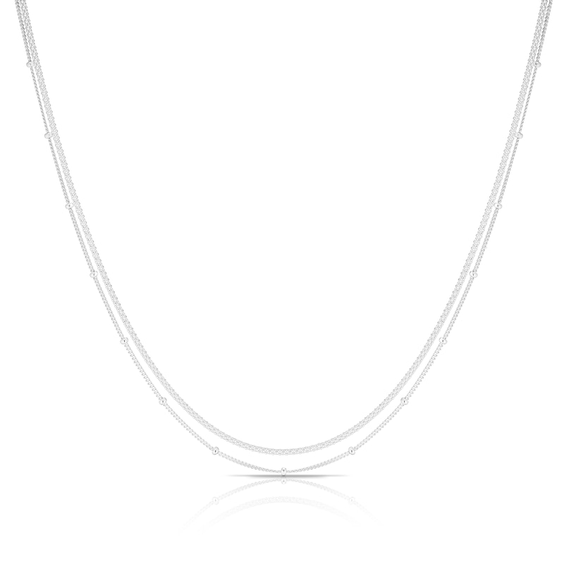 Sterling Silver Double Ball Pendant Necklace