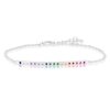 Thumbnail Image 1 of Sterling Silver Multicoloured Cubic Zirconia Bar Bracelet