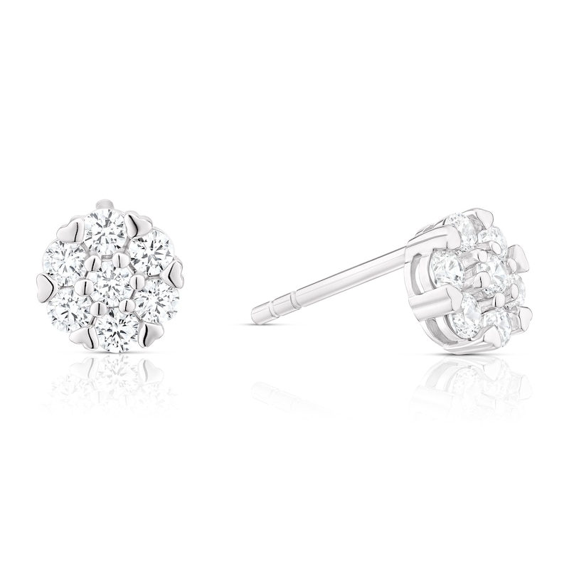 Main Image 1 of Sterling Silver Cubic Zirconia Round Stud Earrings