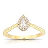 Thumbnail Image 1 of 9ct Yellow Gold Cubic Zirconia Halo Pear Ring