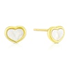 Thumbnail Image 1 of 9ct Yellow Gold Mother Of Pearl Heart Stud Earrings