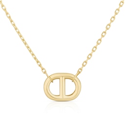 9ct Yellow Gold Puff Mariner Link Necklace