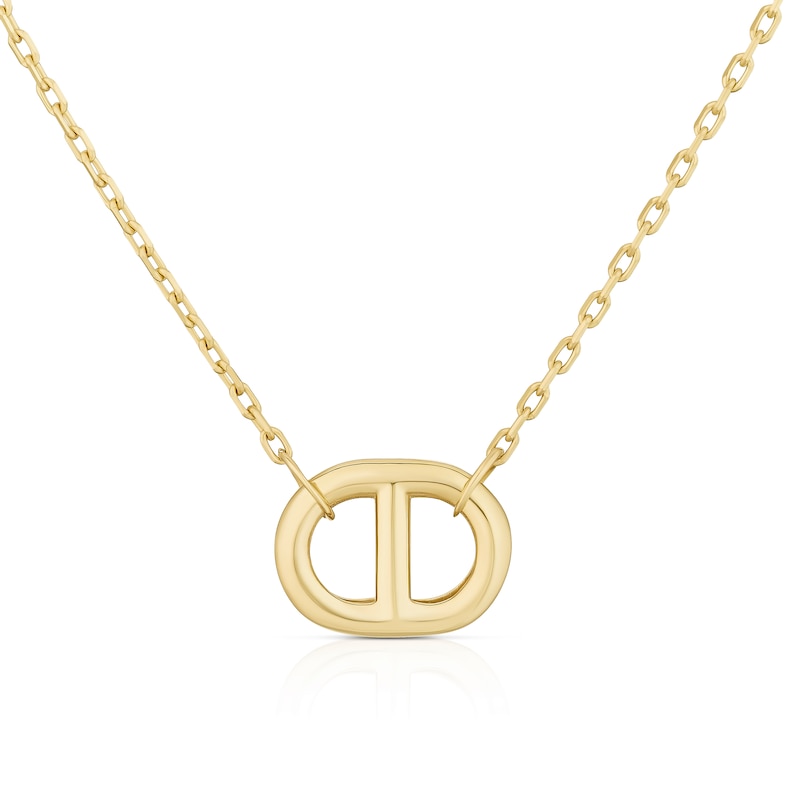 Main Image 1 of 9ct Yellow Gold Puff Mariner Link Necklace