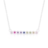Thumbnail Image 0 of Sterling Silver Multicoloured Cubic Zirconia Bar Pendant Necklace