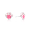 Thumbnail Image 0 of Children's Sterling Silver Pink Paw Print Stud Earrings