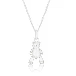 Children's Sterling Silver Moving Teddy Bear Pendant Necklace