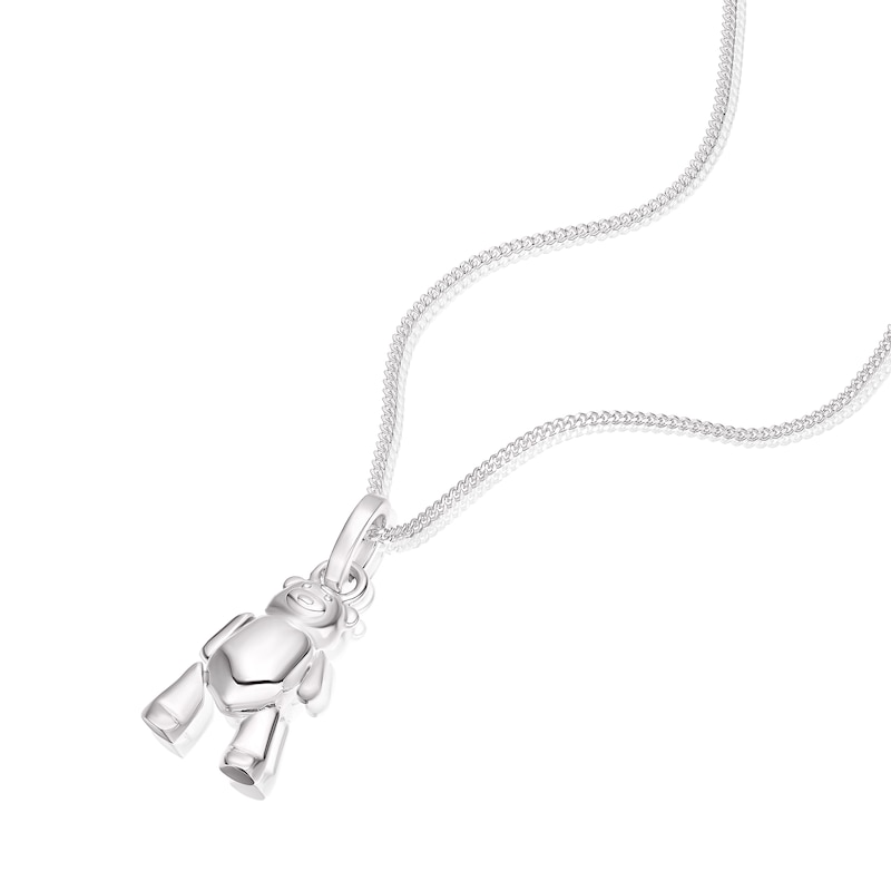 Main Image 2 of Children's Sterling Silver Moving Teddy Bear Pendant Necklace