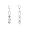 Thumbnail Image 0 of Sterling Silver Chain & Clear Preciosa Crystal Drop Earrings