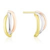 Thumbnail Image 1 of 9ct Three Colour Gold Triple Row Small Hoop Earrings