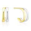 Thumbnail Image 1 of 9ct Two Colour Gold Double Row Small Hoop Earrings