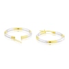 Thumbnail Image 2 of 9ct Two Colour Gold Diamond Cut Medium Hoop Earrings