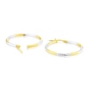 Thumbnail Image 1 of 9ct Two Colour Gold Diamond Cut Large Hoop Earrings