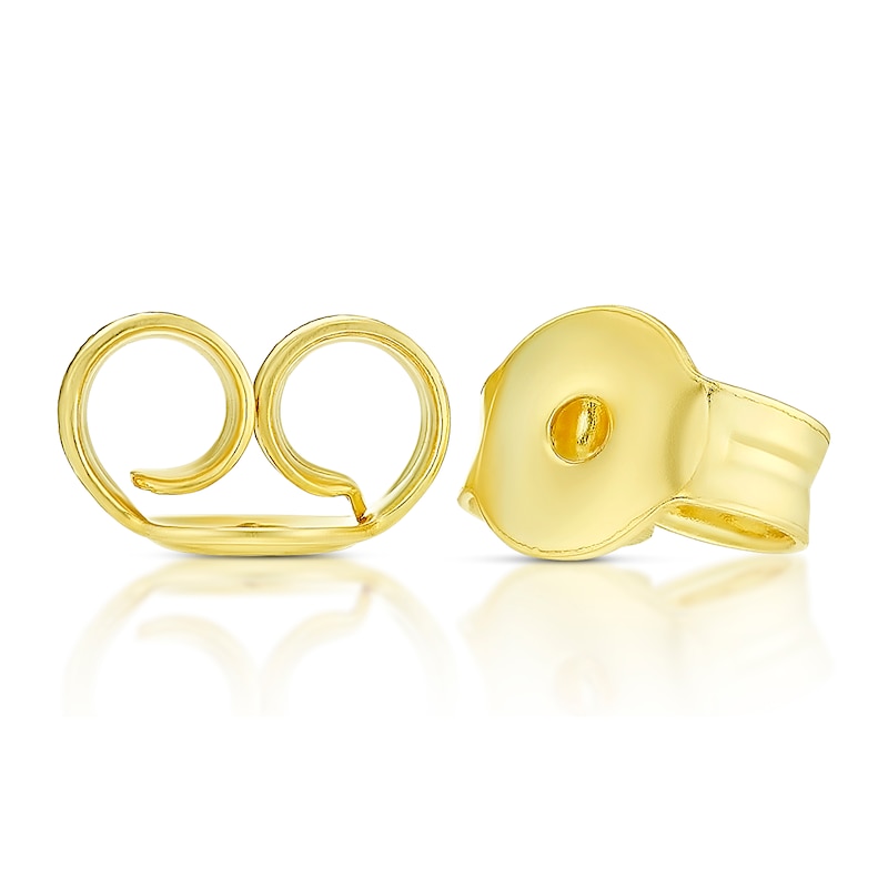 Main Image 2 of 9ct Yellow Gold Pavé Flat Round Stud Earrings