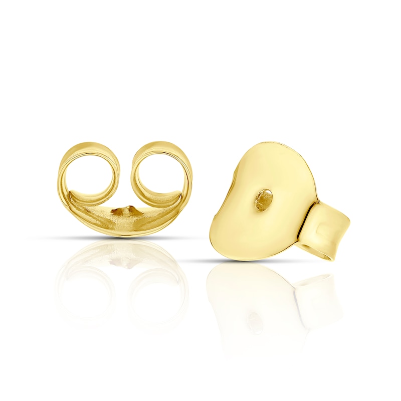 9ct Yellow Gold Heart Shaped Cubic Zirconia Stud Earrings